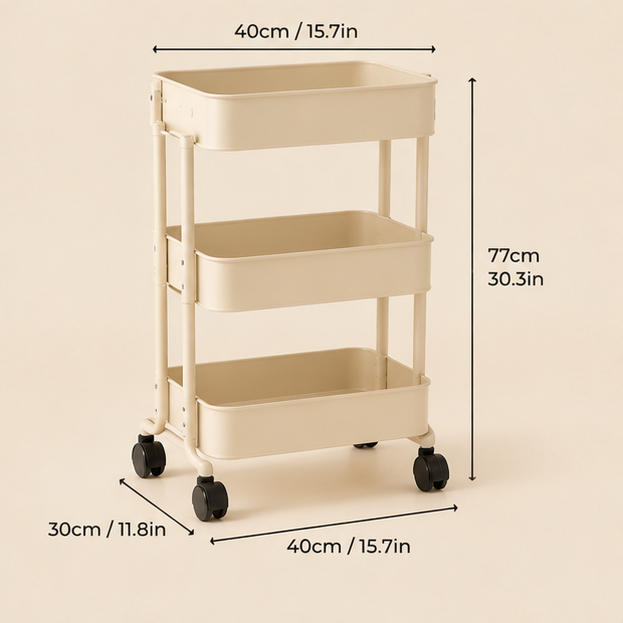 3-Tier Rolling Storage Cart