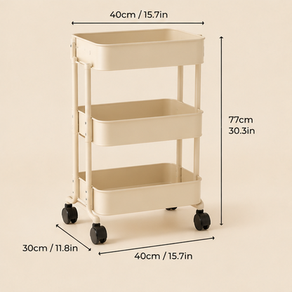 3-Tier Rolling Storage Cart