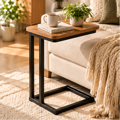 C-Shaped Sofa Side Table