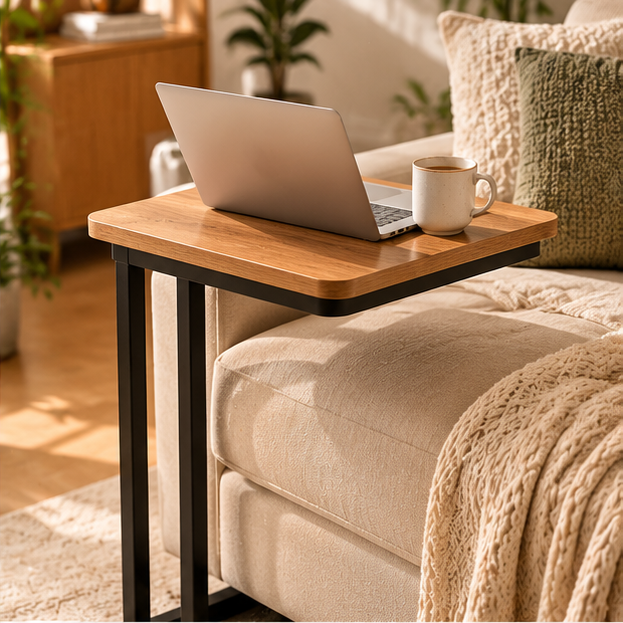 C-Shaped Sofa Side Table