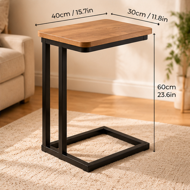 C-Shaped Sofa Side Table