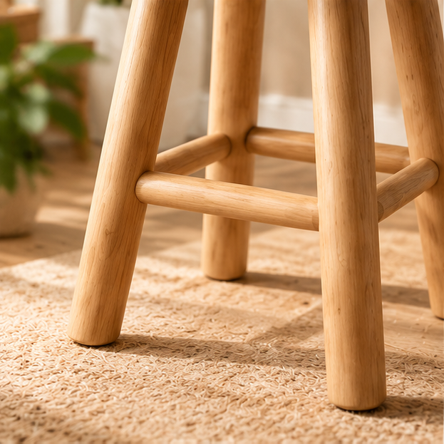 Natural Wooden Round Stool