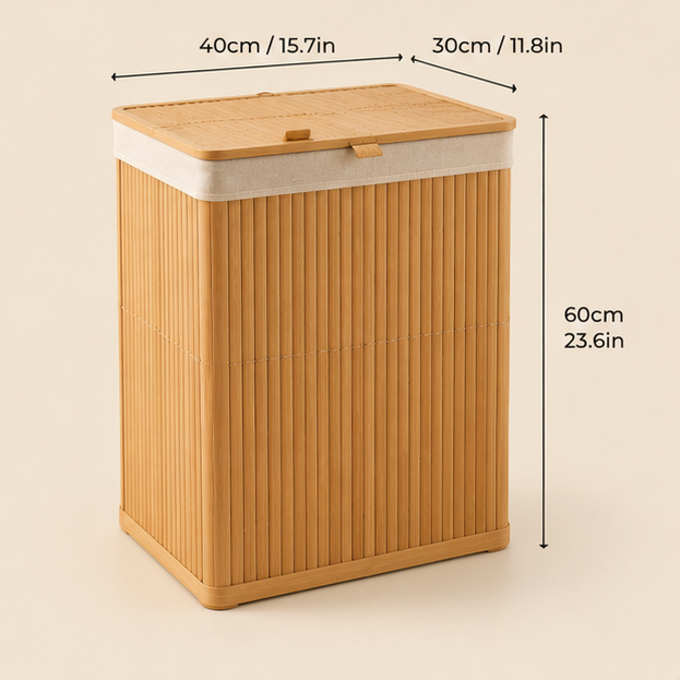 Natural Bamboo Laundry Hamper
