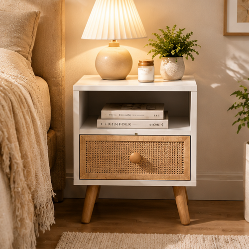 Natural Rattan Nightstand