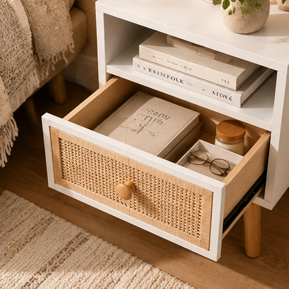 Natural Rattan Nightstand