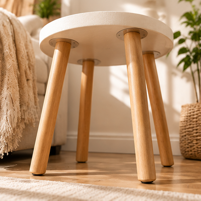 Natural Scandinavian Round Side Table