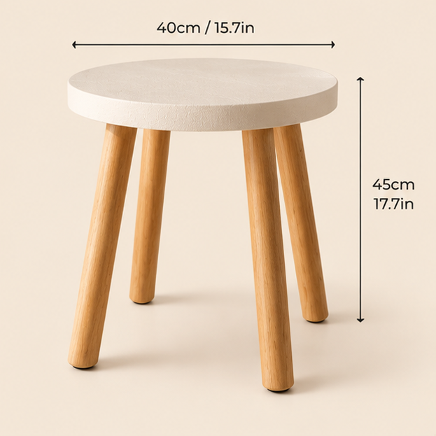 Natural Scandinavian Round Side Table