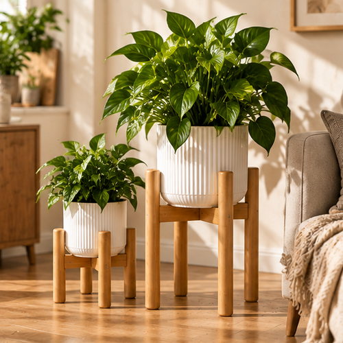 Natural Wooden Plant Stand
