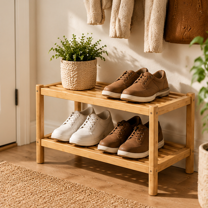 Natural Bamboo Shoe Rack