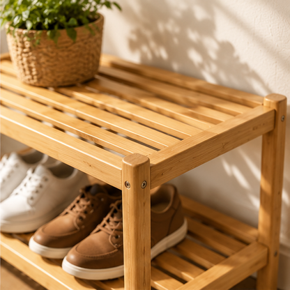 Natural Bamboo Shoe Rack