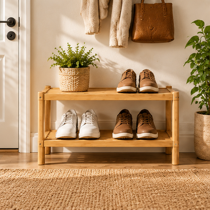 Natural Bamboo Shoe Rack