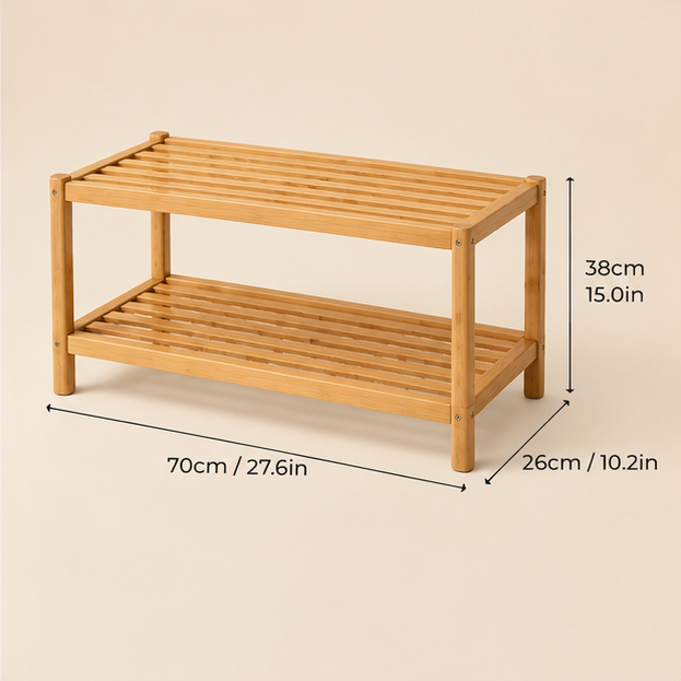 Natural Bamboo Shoe Rack