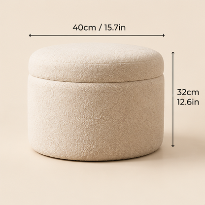 Cream Storage Ottoman
